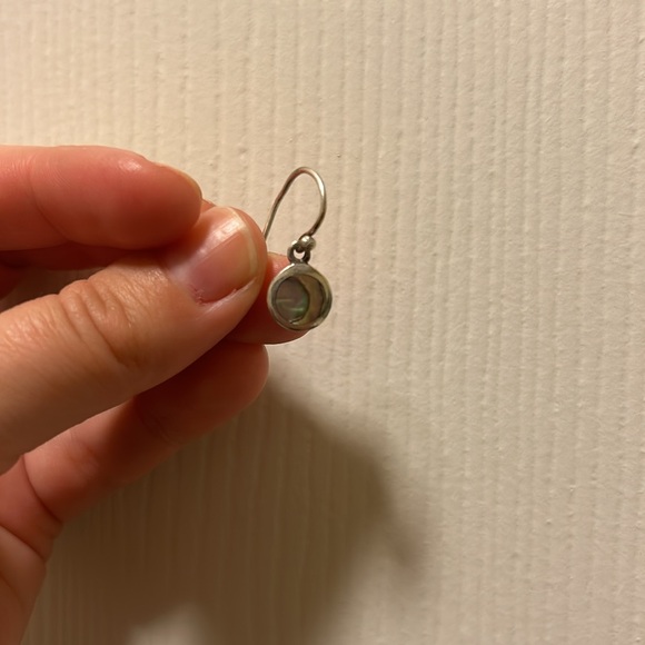 Abalone embedded circle earrings - Picture 5 of 6